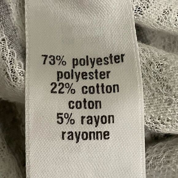 Maurices Floral and Striped Short Sleeve Blouse White With Gray Stripes large - Picture 6 of 11